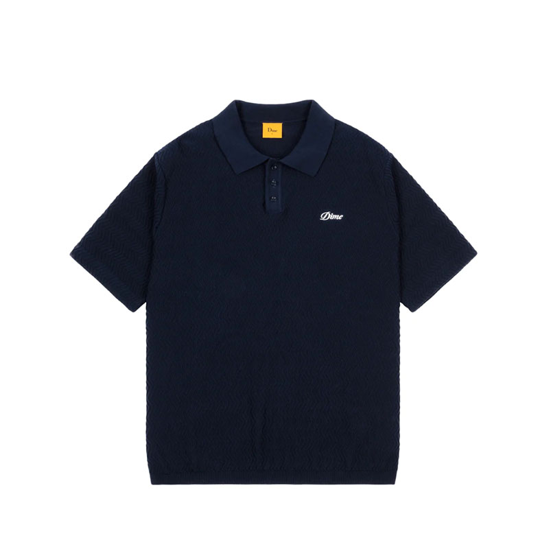 Dime MTL(ダイム)/ Wave Cable Knit Polo -2.COLOR-(NAVY)