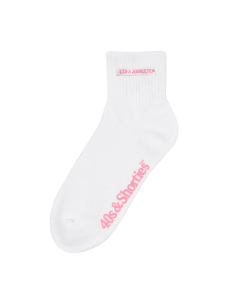 40s&Shorties(フォーティスアンドショーティース)/ OG LOGO HALF SOCKS -WHITE-