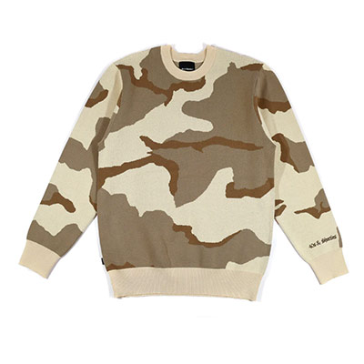 40s&Shorties(フォーティスアンドショーティース)/ DESERT CAMO CREWNECK SWEATER -TAN-