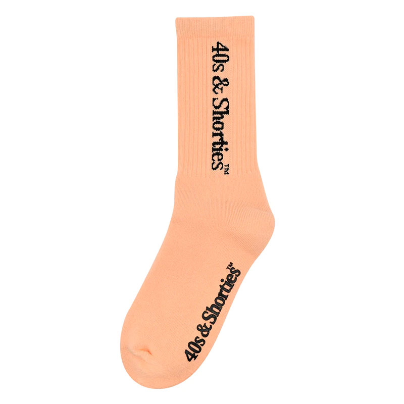 40s&Shorties(フォーティスアンドショーティース)/ Large Text Logo Sock(PEACH)