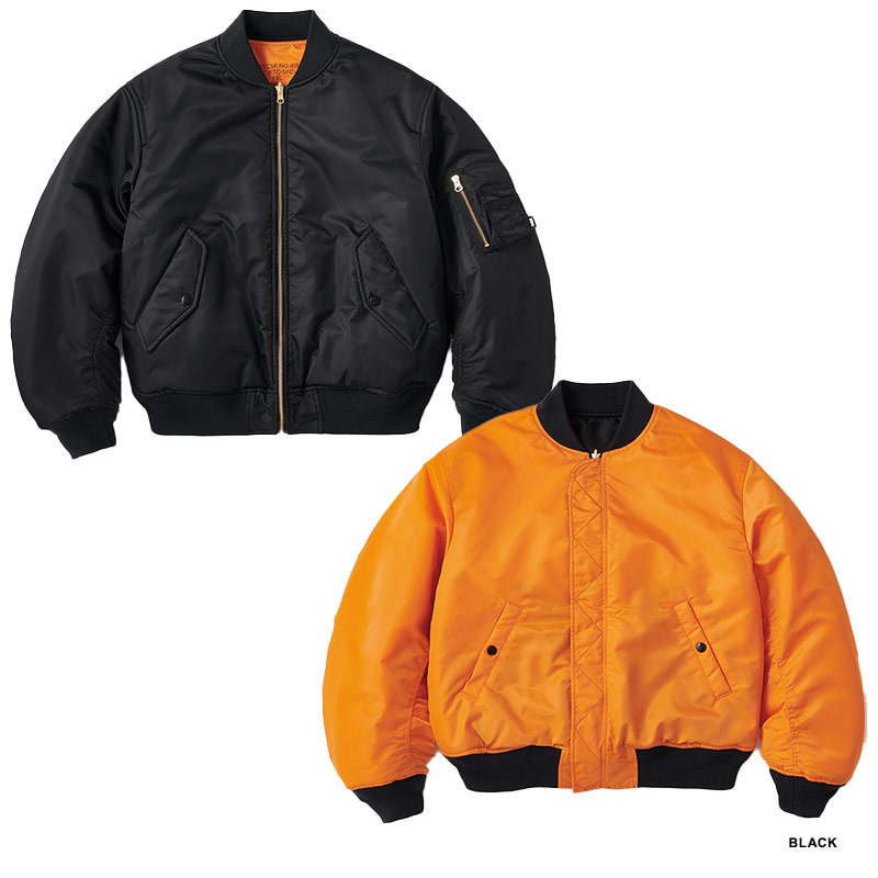 名作 アヴィレックス AVIREX MA-1 フライトジャケット L 黒オレンジ