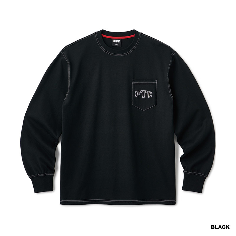 FTC(エフティーシー)/ CONTRAST STITCH L/S TOP-3COLORS-(BLACK)