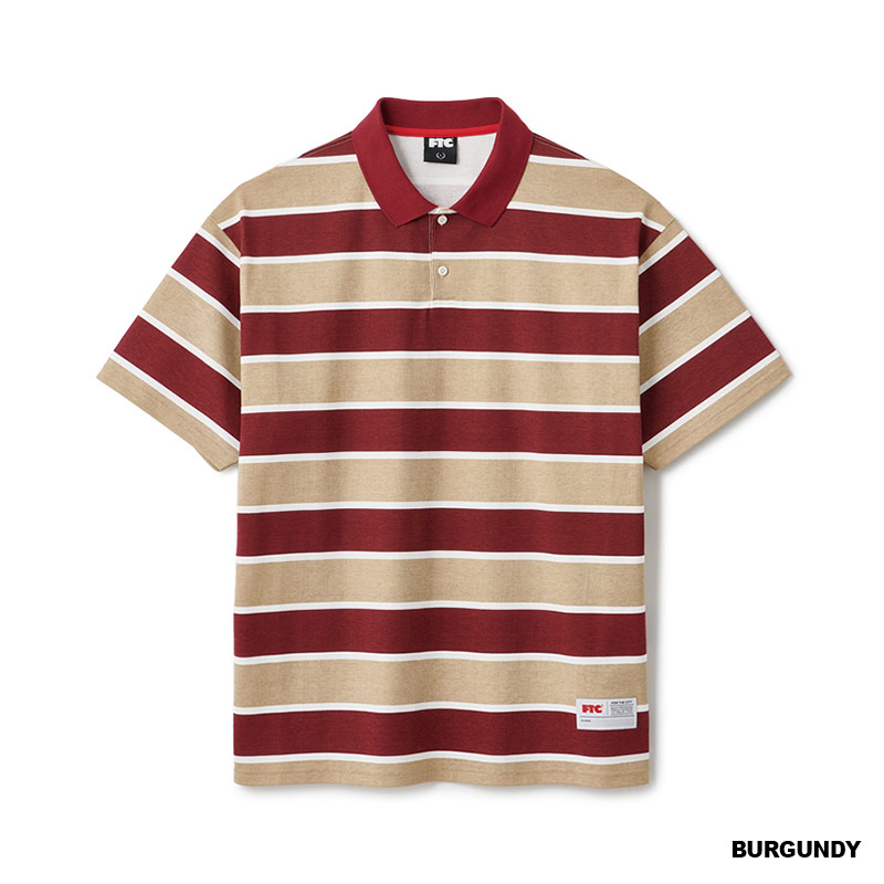 FTC(エフティーシー)/ PRINTED STRIPE POLO(BURGUNDY)