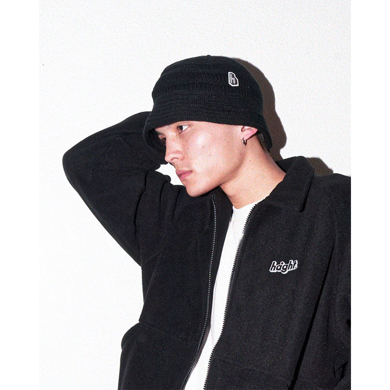 HAIGHT(ヘイト)/ ACRYLIC KNIT BUCKET HAT -BLACK-