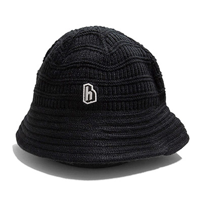 HAIGHT(ヘイト)/ ACRYLIC KNIT BUCKET HAT -BLACK-