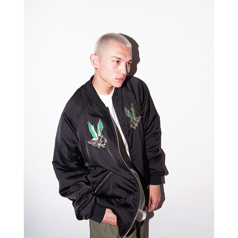 HAIGHT(ヘイト)/ REVERSIBLE SATIN JACKET -BLACK-