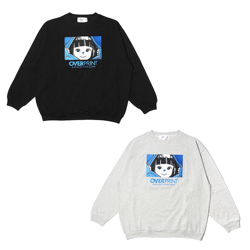 OVER PRINT(オーバープリント)/ EYES EMB sweatshirts like LS TEE -2COLOR-