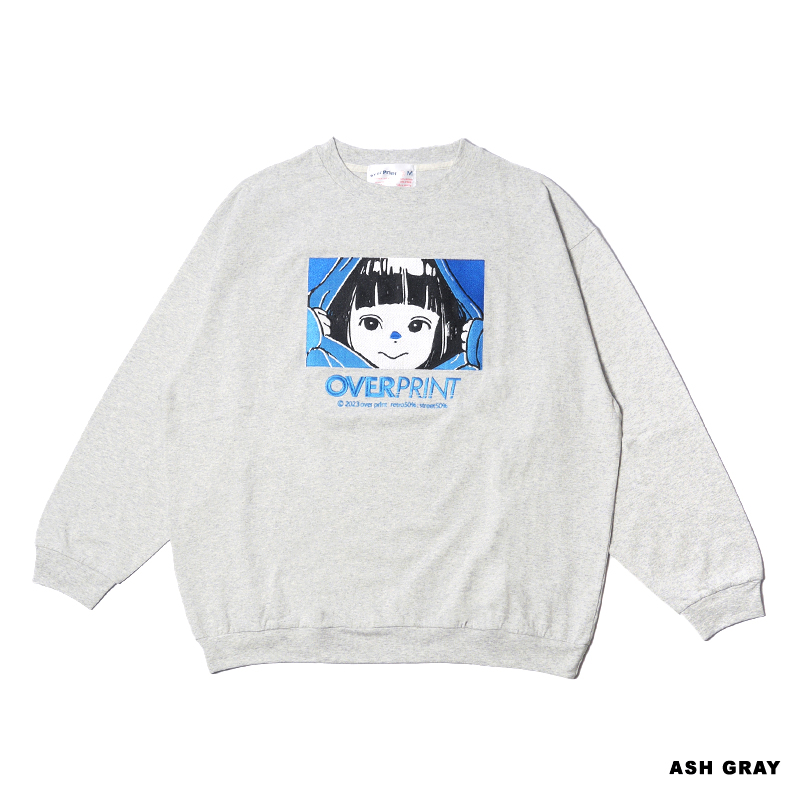 OVER PRINT(オーバープリント)/ EYES EMB sweatshirts like LS TEE -2COLOR-