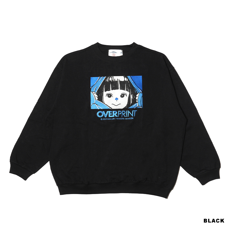 OVER PRINT(オーバープリント)/ EYES EMB sweatshirts like LS TEE -2COLOR-