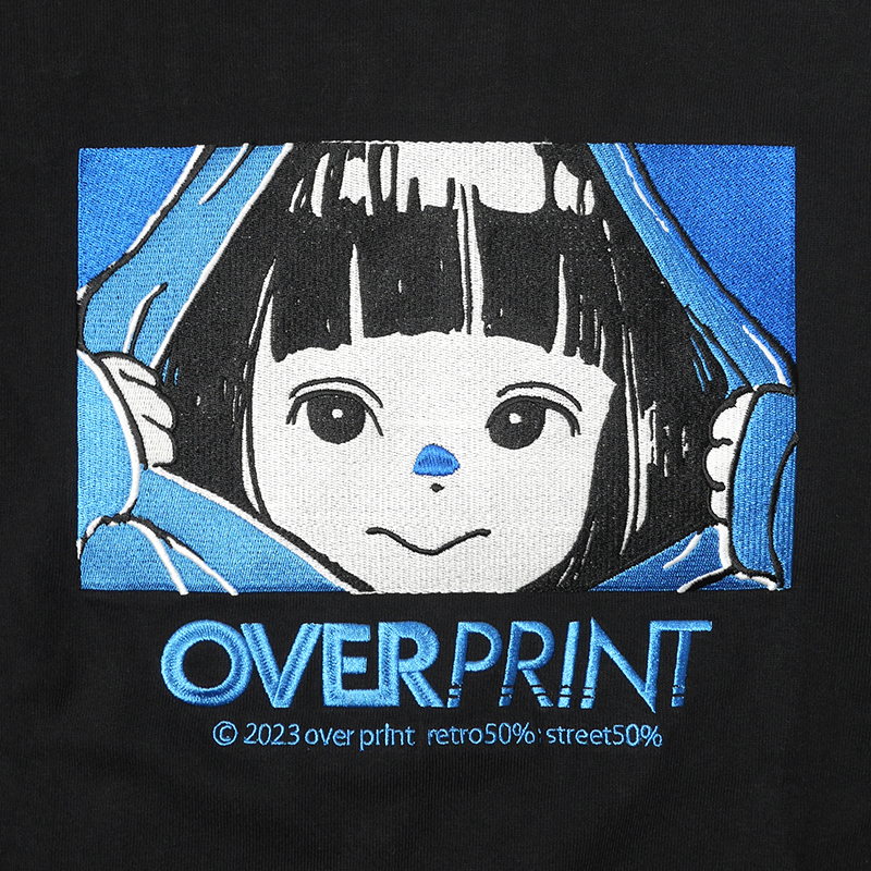 OVER PRINT(オーバープリント)/ EYES EMB sweatshirts like LS TEE -2COLOR-