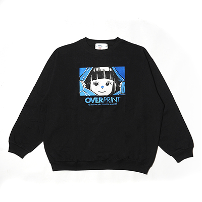 OVER PRINT(オーバープリント)/ EYES EMB sweatshirts like LS TEE -2COLOR-