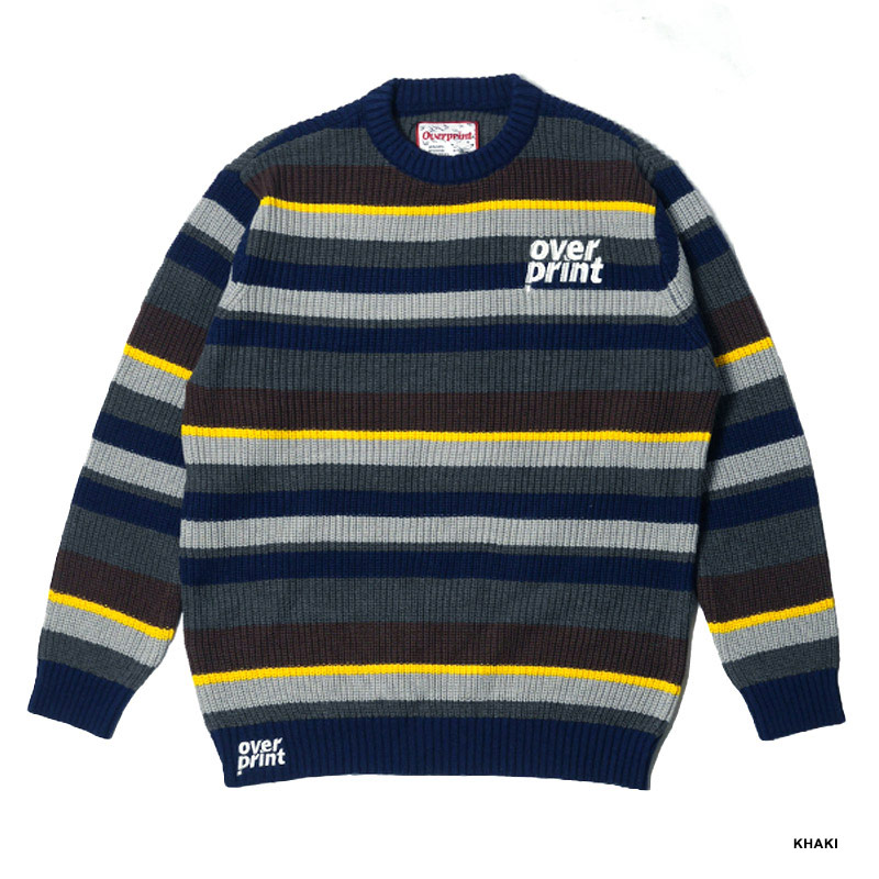 OVER PRINT(オーバープリント)/ BOADER COTTON KNIT -2.COLOR-