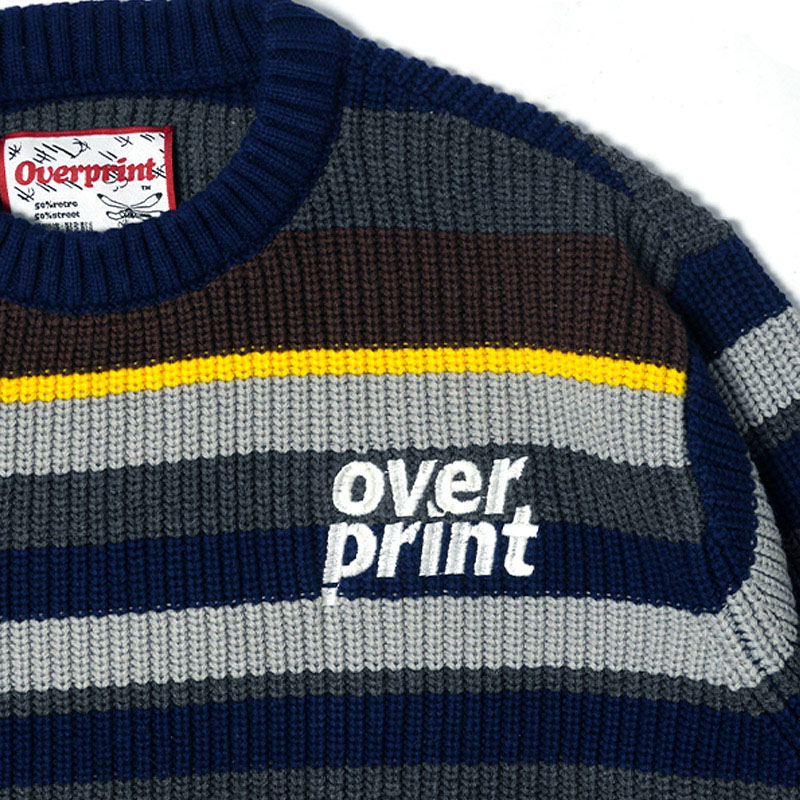 OVER PRINT(オーバープリント)/ BOADER COTTON KNIT -2.COLOR-