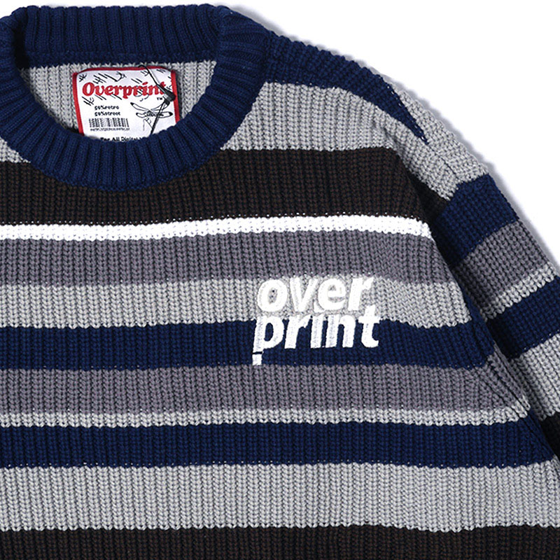 OVER PRINT(オーバープリント)/ BOADER COTTON KNIT -2.COLOR-