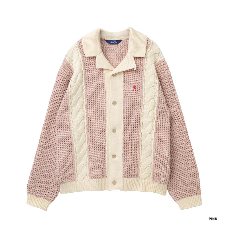 SPECIAL GUEST(スペシャルゲスト)/ SG cable collar cardigan -2COLOR-