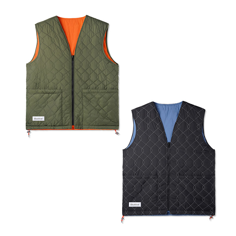 Butter Goods(バターグッズ)/ Chainlink Reversible Puffer Vest -2 