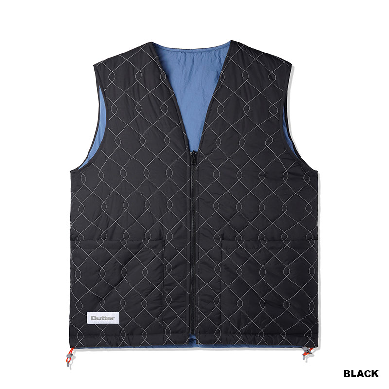 Butter Goods(バターグッズ)/ Chainlink Reversible Puffer Vest -2.COLOR-(BLACK)