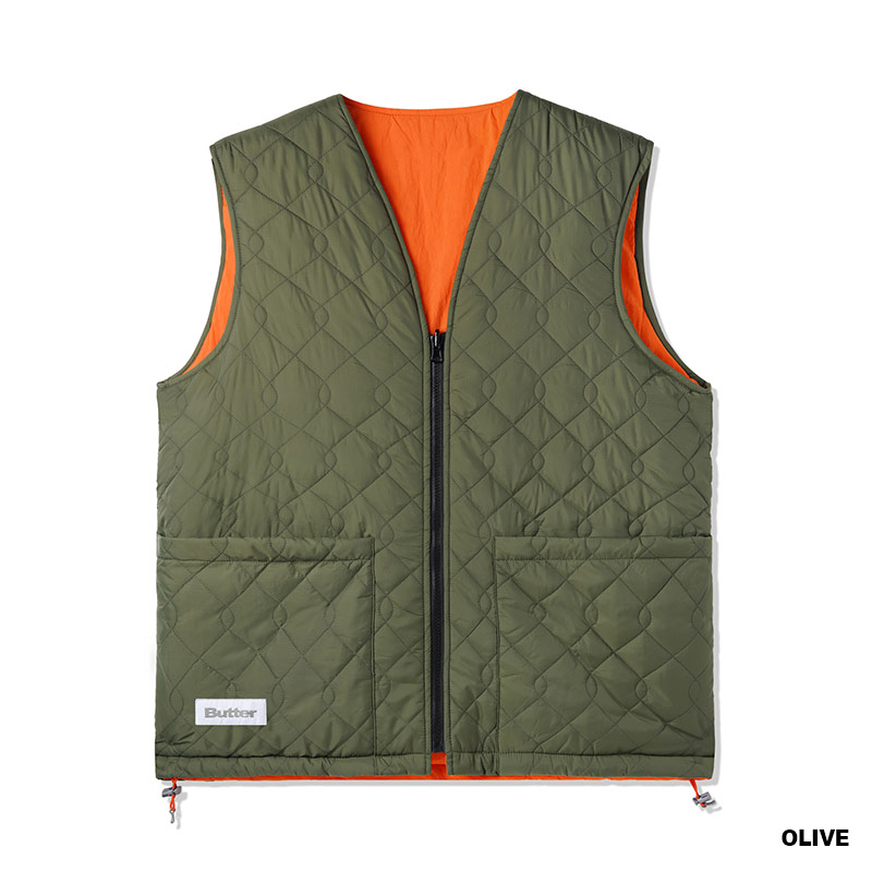 Butter Goods(バターグッズ)/ Chainlink Reversible Puffer Vest -2.COLOR-(OLIVE)