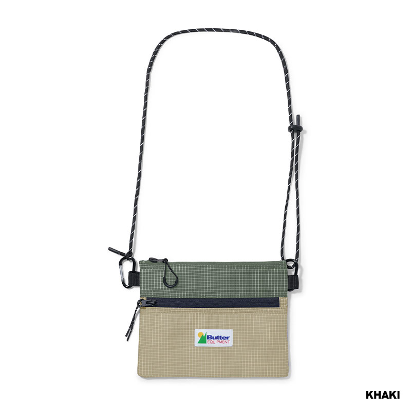 Butter Goods(バターグッズ)/ Paneled Ripstop Side Bag -2.COLOR-(KHAKI)