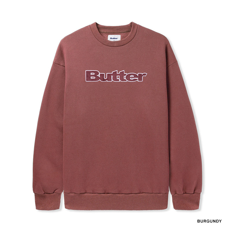 Butter Goods(バターグッズ)/ Cord Logo Crewneck Sweatshirt -3.COLOR-(BURGUNDY)