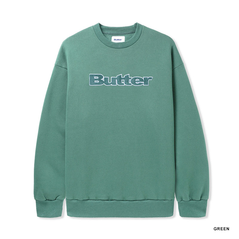 Butter Goods(バターグッズ)/ Cord Logo Crewneck Sweatshirt -3.COLOR-(GREEN)