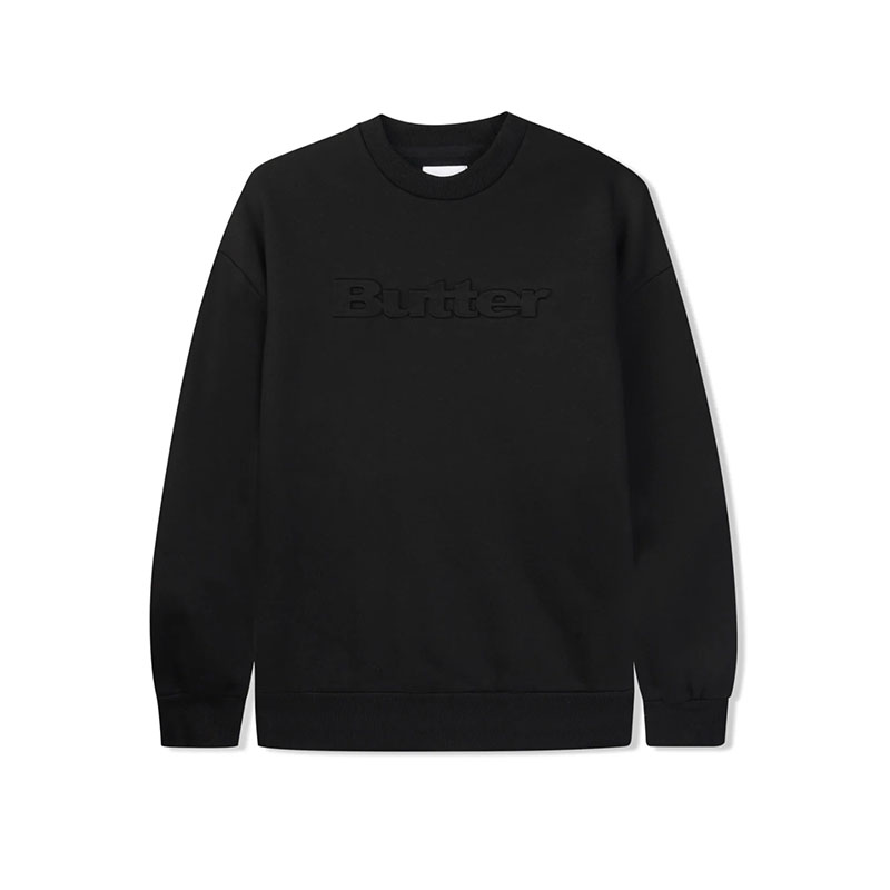 Butter Goods(バターグッズ)/ EMBOSSED LOGO CREWNECK SWEAT -3.COLOR-(BLACK)
