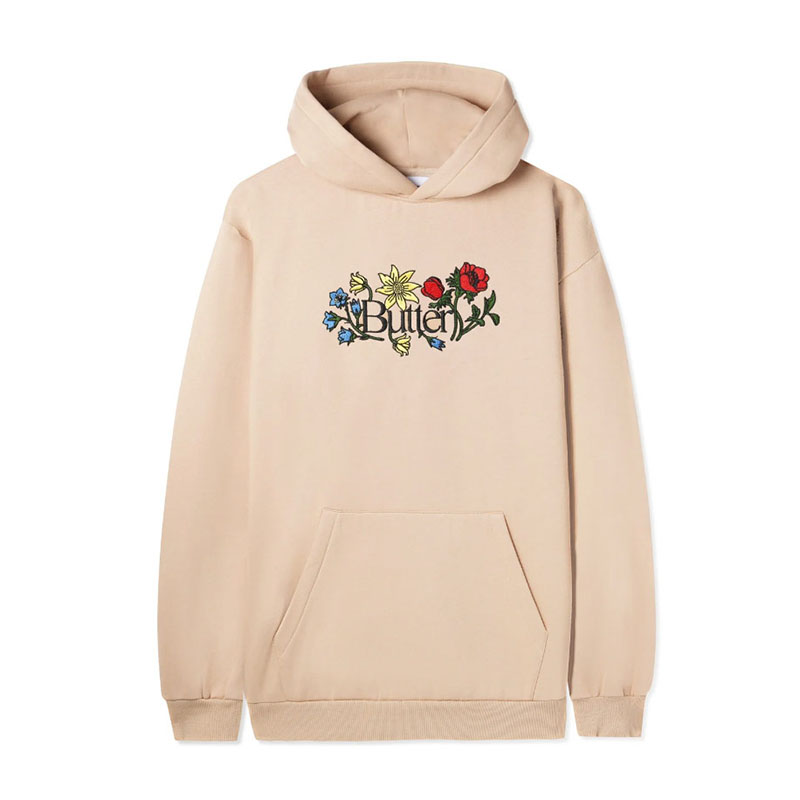 Butter Goods(バターグッズ)/ FLORAL EMBROIDERED PO HOOD -4.COLOR-(NATURAL)