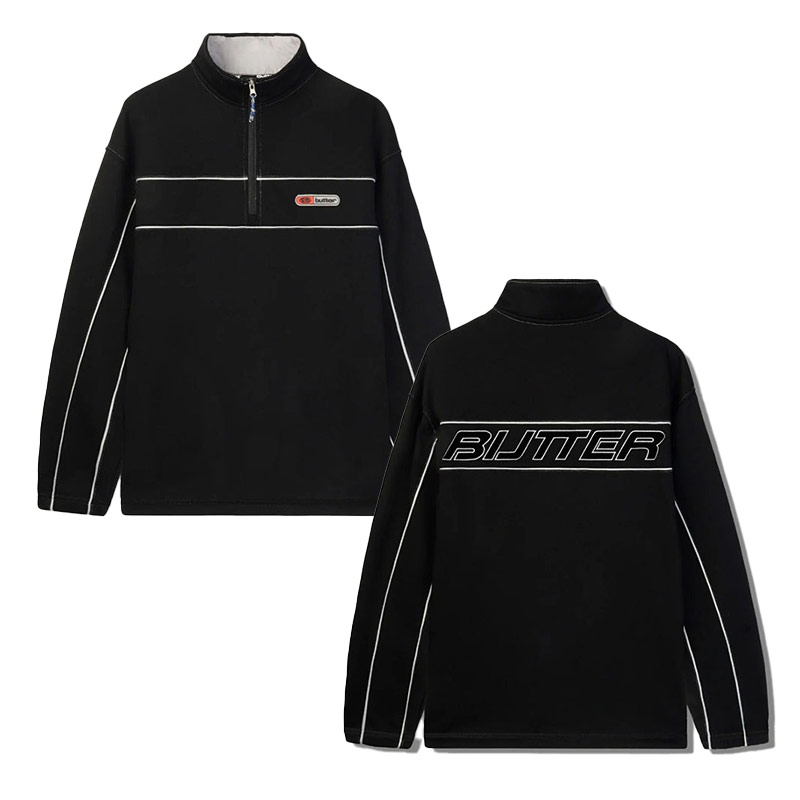 Butter Goods(バターグッズ)/ PIPE 1/4 ZIP PULLOVER -3.COLOR-(BLACK)