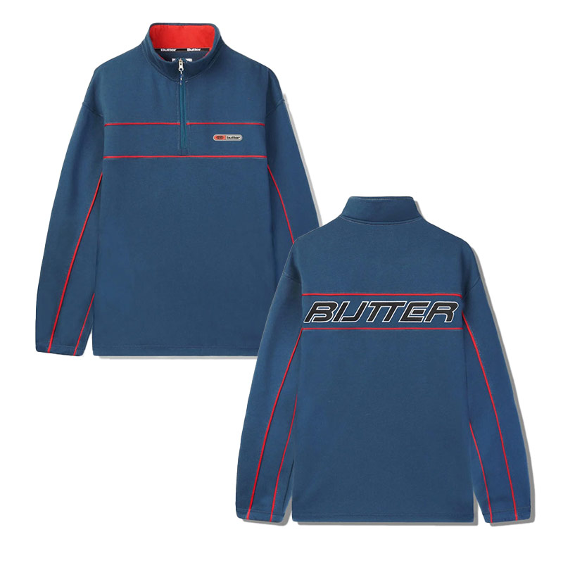 Butter Goods(バターグッズ)/ PIPE 1/4 ZIP PULLOVER -3.COLOR-(BLUE)