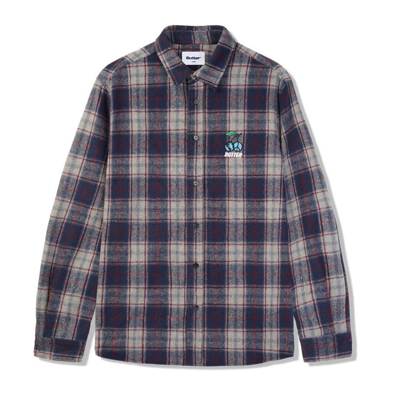 Butter Goods(バターグッズ)/ CHERRY FLANNEL SHIRT -2.COLOR-(NAVY)