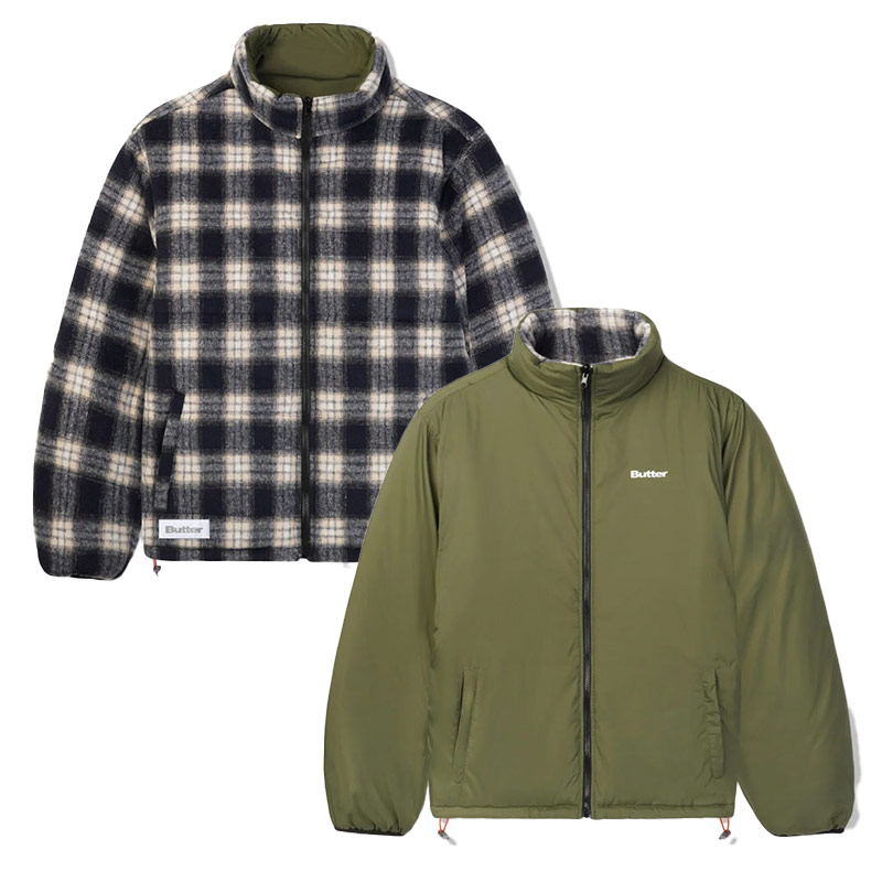 Butter Goods(バターグッズ)/ REVERSIBLE PLAID PUFFER JACKET -2.COLOR-(NAVY)