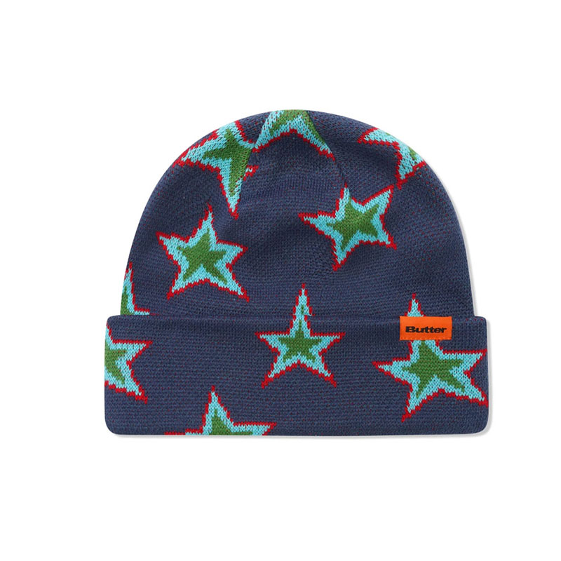 Butter Goods(バターグッズ)/ STAR BEANIE -3.COLOR-(NAVY)
