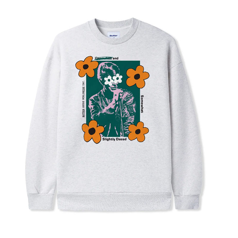 Butter Goods(バターグッズ)/ DAZED CREWNECK SWEAT -2.COLOR-(A.GREY)