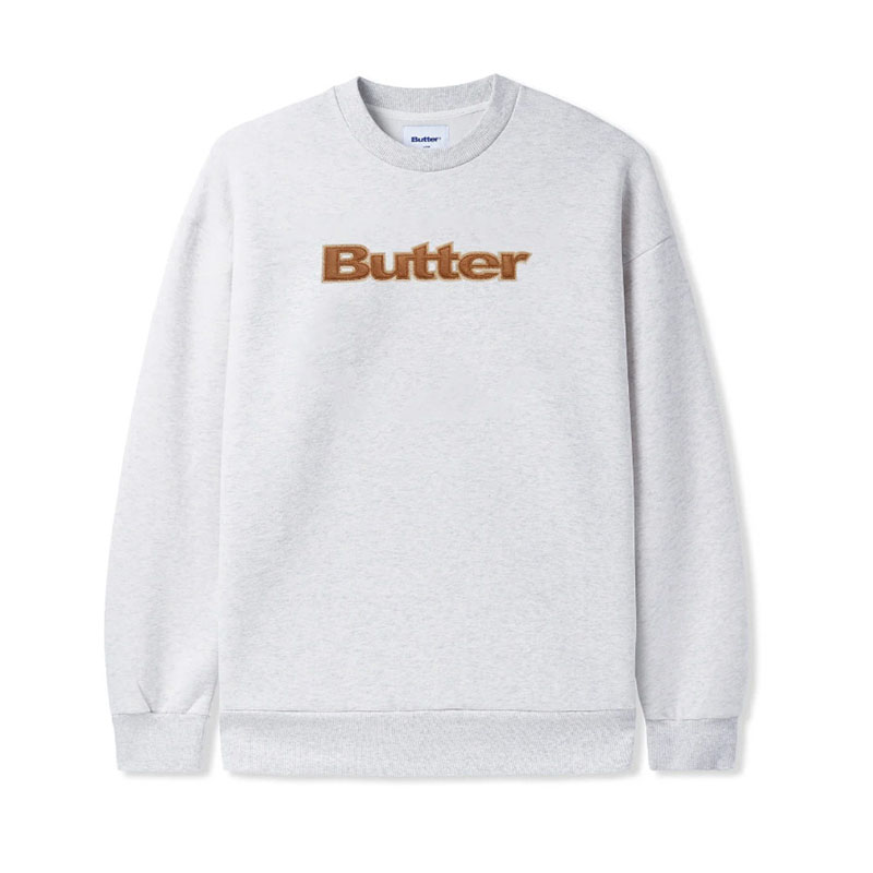 Butter Goods(バターグッズ)/ FELT LOGO APPLIQUE CREWNECK -4.COLOR-(A.GREY)
