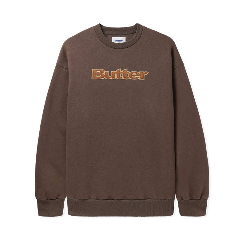 Butter Goods(バターグッズ)/ FELT LOGO APPLIQUE CREWNECK -4.COLOR-(BROWN)