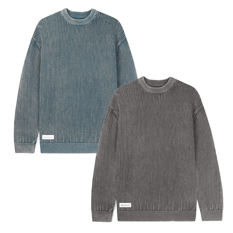 Butter Goods(バターグッズ)/ WASHED KNITTED SWEATER -2.COLOR-