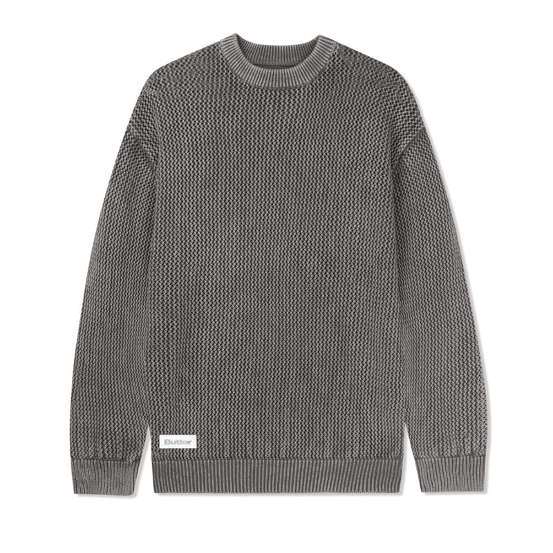 Butter Goods(バターグッズ)/ WASHED KNITTED SWEATER -2.COLOR-(W.BROWN)
