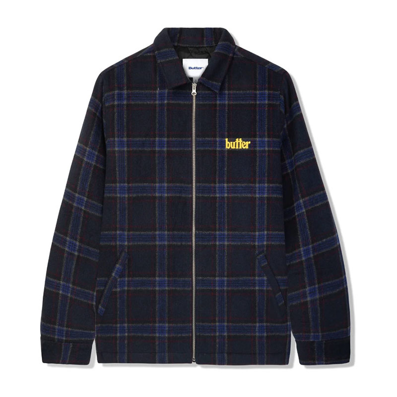 Butter Goods(バターグッズ)/ PLAID FLANNEL INSULATED OVERSHIRT -3.COLOR-(NAVY)