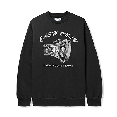 CASH ONLY(キャッシュオンリー)/ Boombox Nylon Applique Crewneck Sweatshirt -2.COLOR-