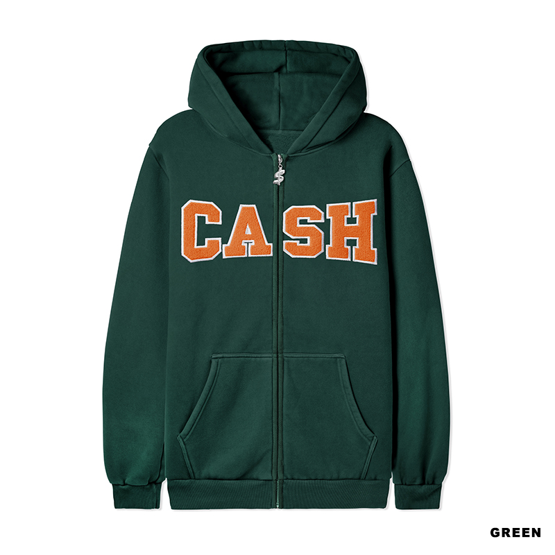 CASH ONLY(キャッシュオンリー)/ Campus Zip-Thru Hood -3.COLOR-(GREEN)