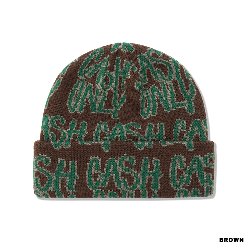 CASH ONLY(キャッシュオンリー)/ Scratch Beanie -2.COLOR-(BROWN)
