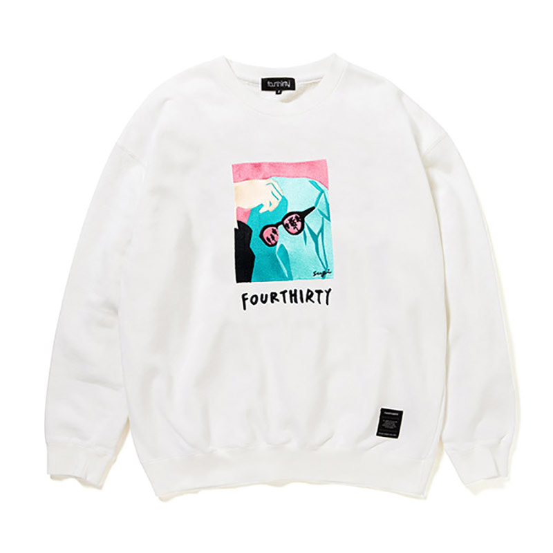 430(フォーサーティー)/ SUGI2 MASK CN SWEAT -3COLOR-(WHITE)