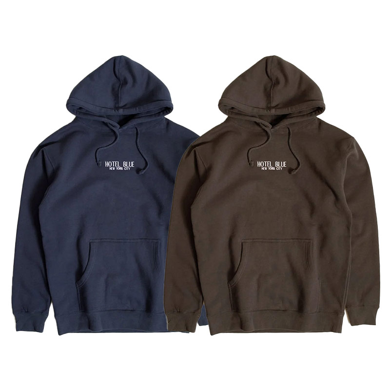 HOTEL BLUE(ホテルブルー）/ EMBROIDERED LOGO HOODY -2.COLOR-