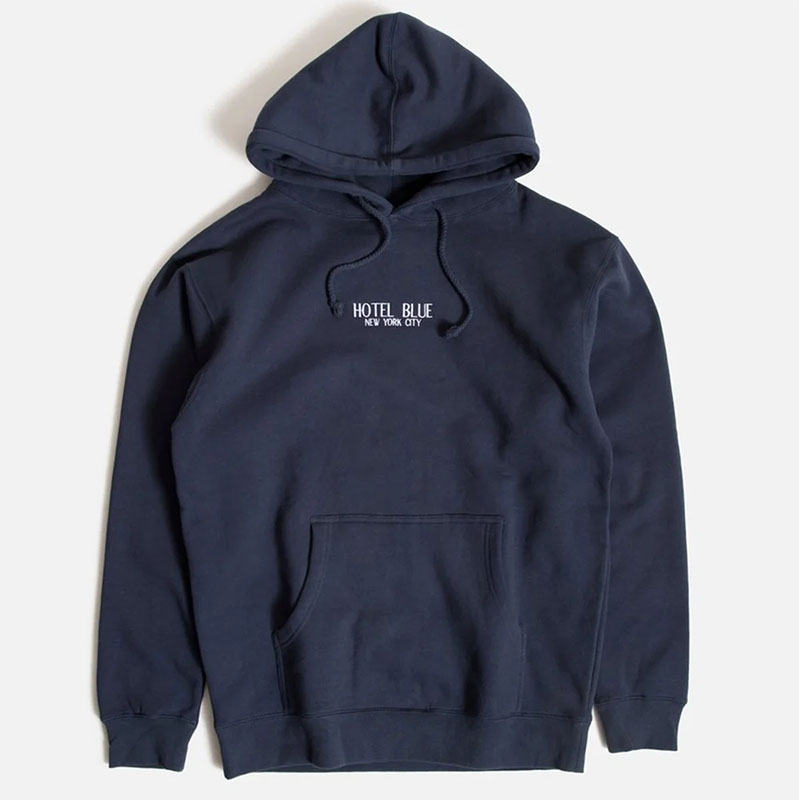 HOTEL BLUE(ホテルブルー）/ EMBROIDERED LOGO HOODY -2.COLOR-(NAVY)