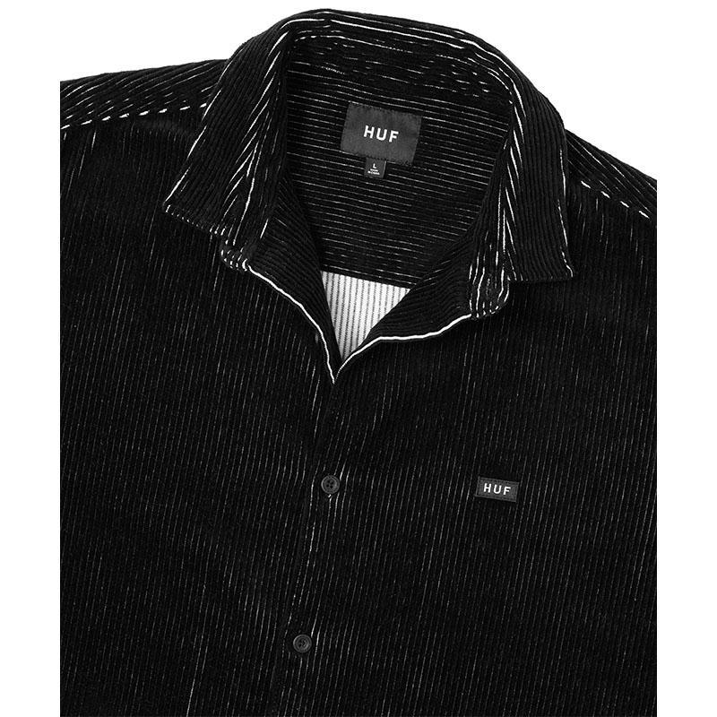 HUF(ハフ)/ BAR LOGO TWO CORD SHIRT -BLACK-