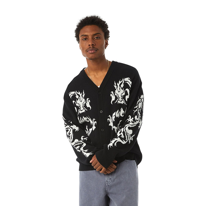 HUF(ハフ)/ TWIN DRAGON CARDIGAN -BLACK-