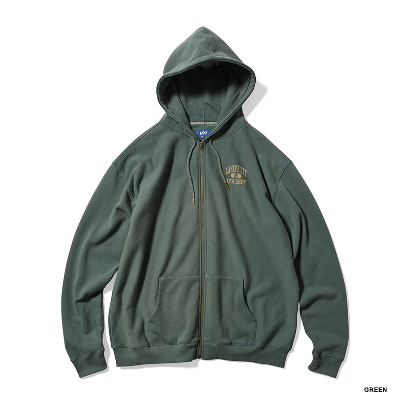 LFYT(エルエフワイティー)/ WORN OUT ATHLETICS ZIP HOODIE -2COLOR-(GREEN)