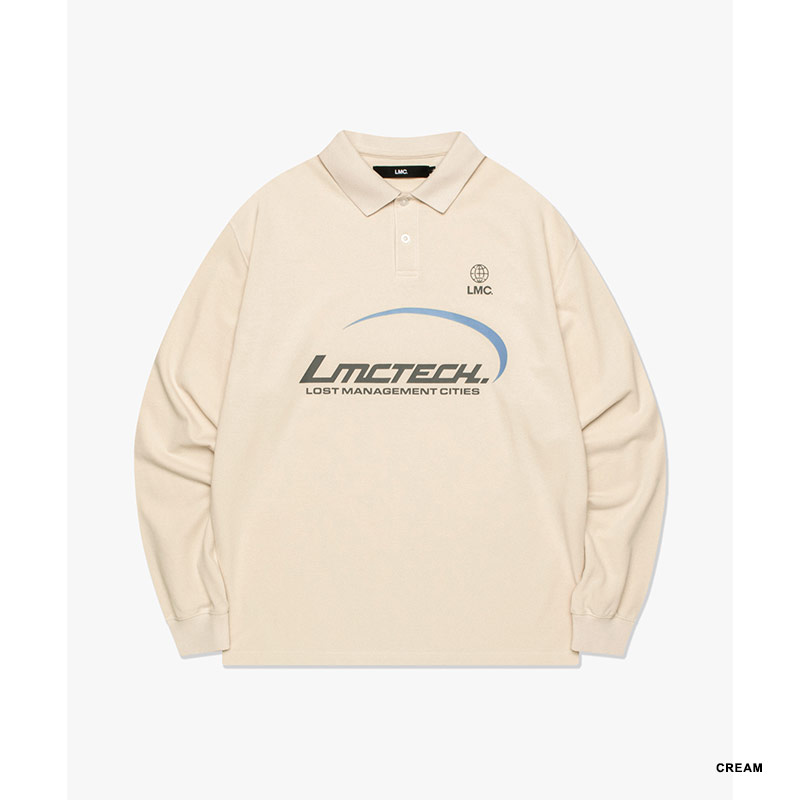 LMC(エルエムシー)/ TECH PK COLLAR LONG SLV TEE -2.COLOR-(CREAM)