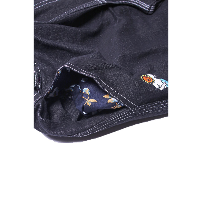 TELEVISI STAR(テレビジスター)/ BLACK DENIM SUNFLOWERS WHITE STICH -BLACK-