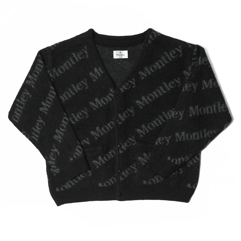 MONTLEY(モーレー)/ LOGO KNIT CARDIGAN -3COLOR-(BLACK)